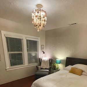 Beautiful Tiered Capiz Shell Chandelier (mounts to ceiling)